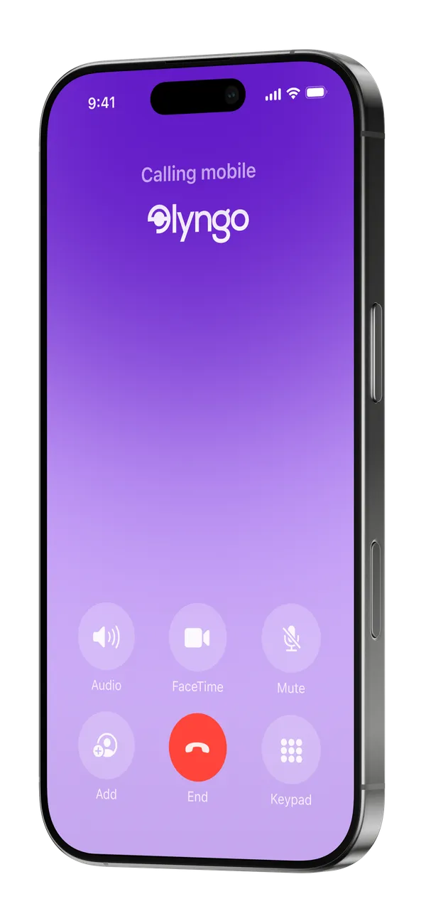 Lyngo AI answering a patient call on iPhone