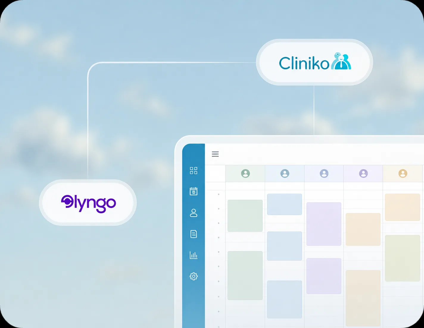 Lyngo AI receptionist connected to a Cliniko calendar