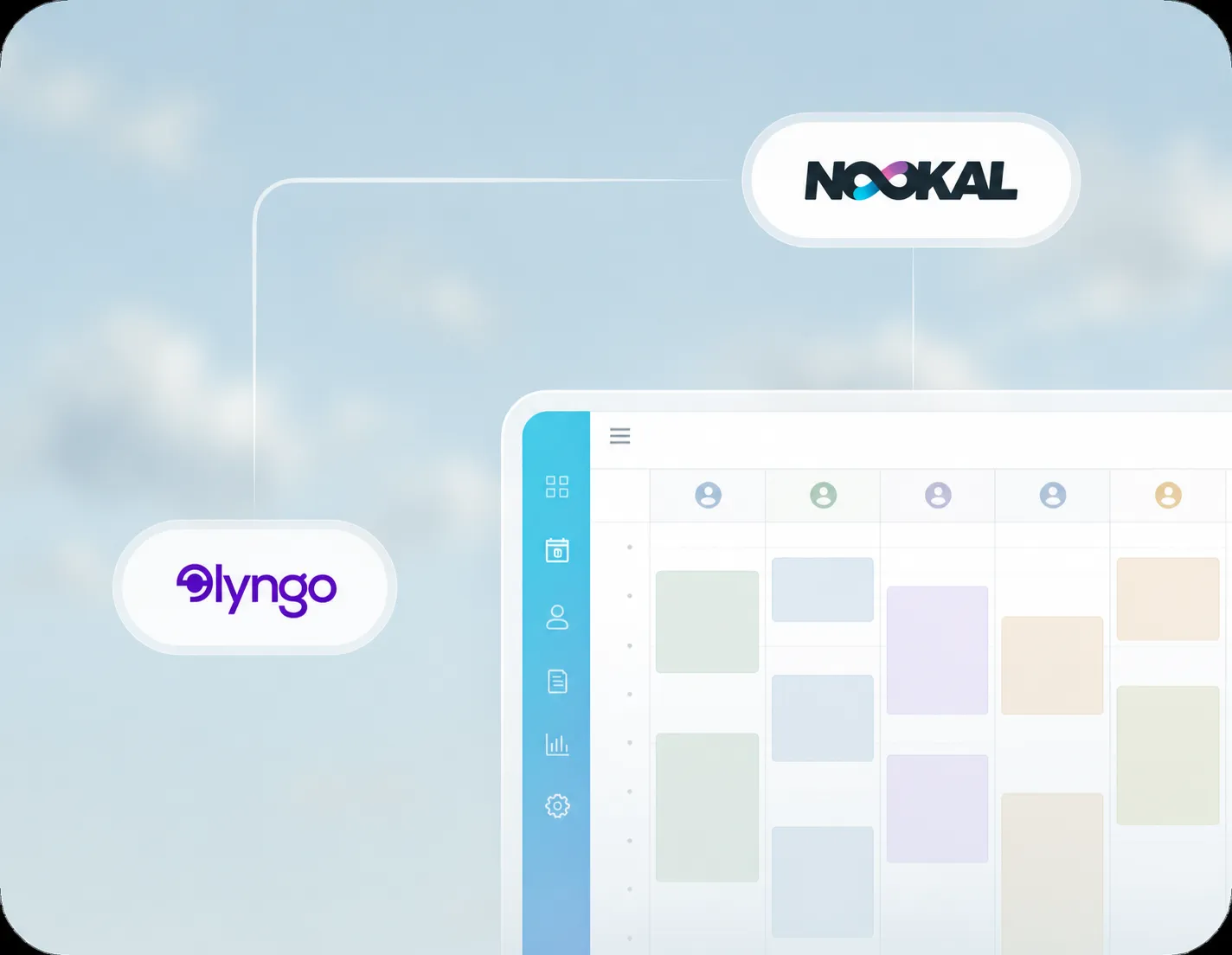 Lyngo AI receptionist connected to a Nookal calendar