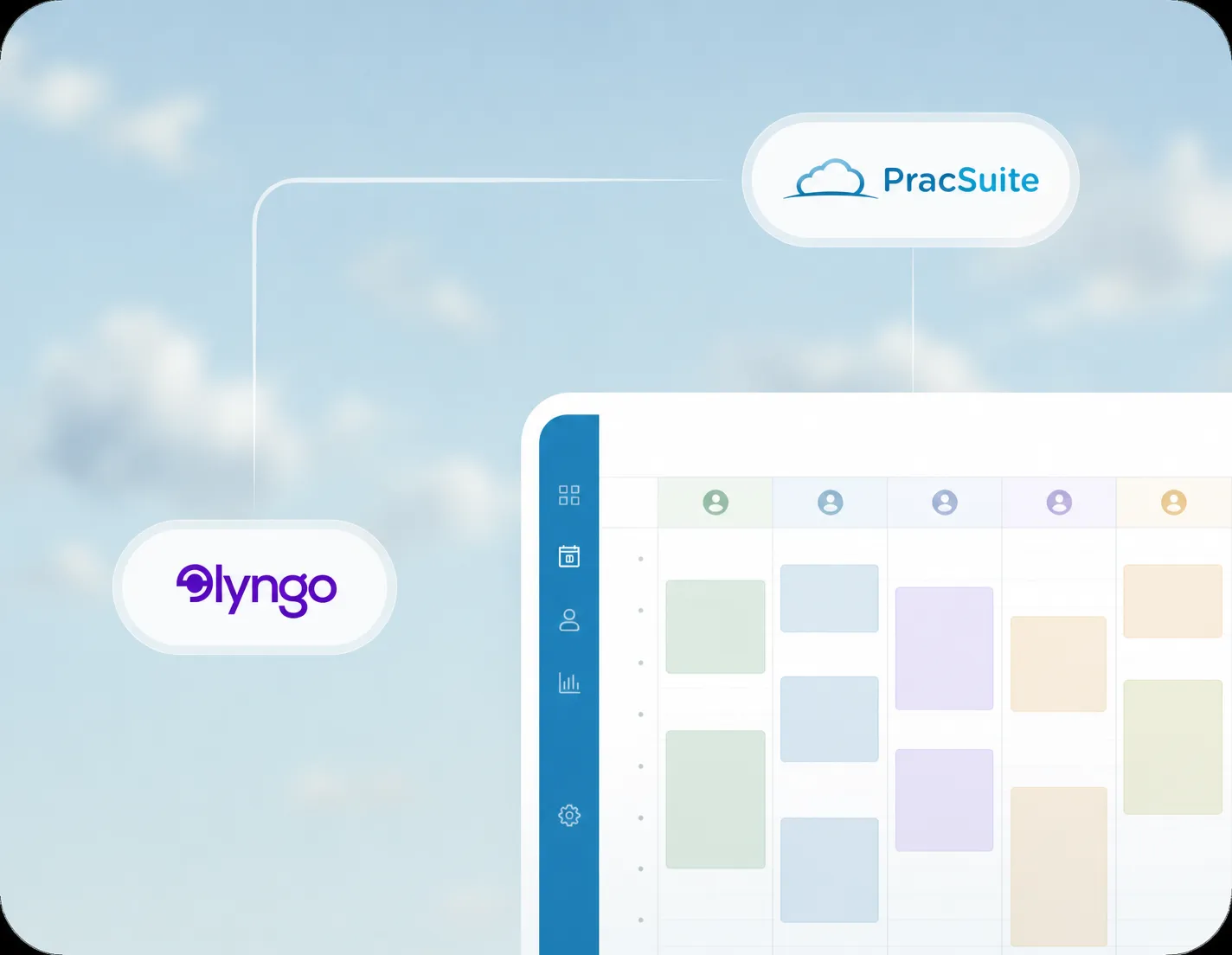 Lyngo AI receptionist connected to a PracSuite calendar