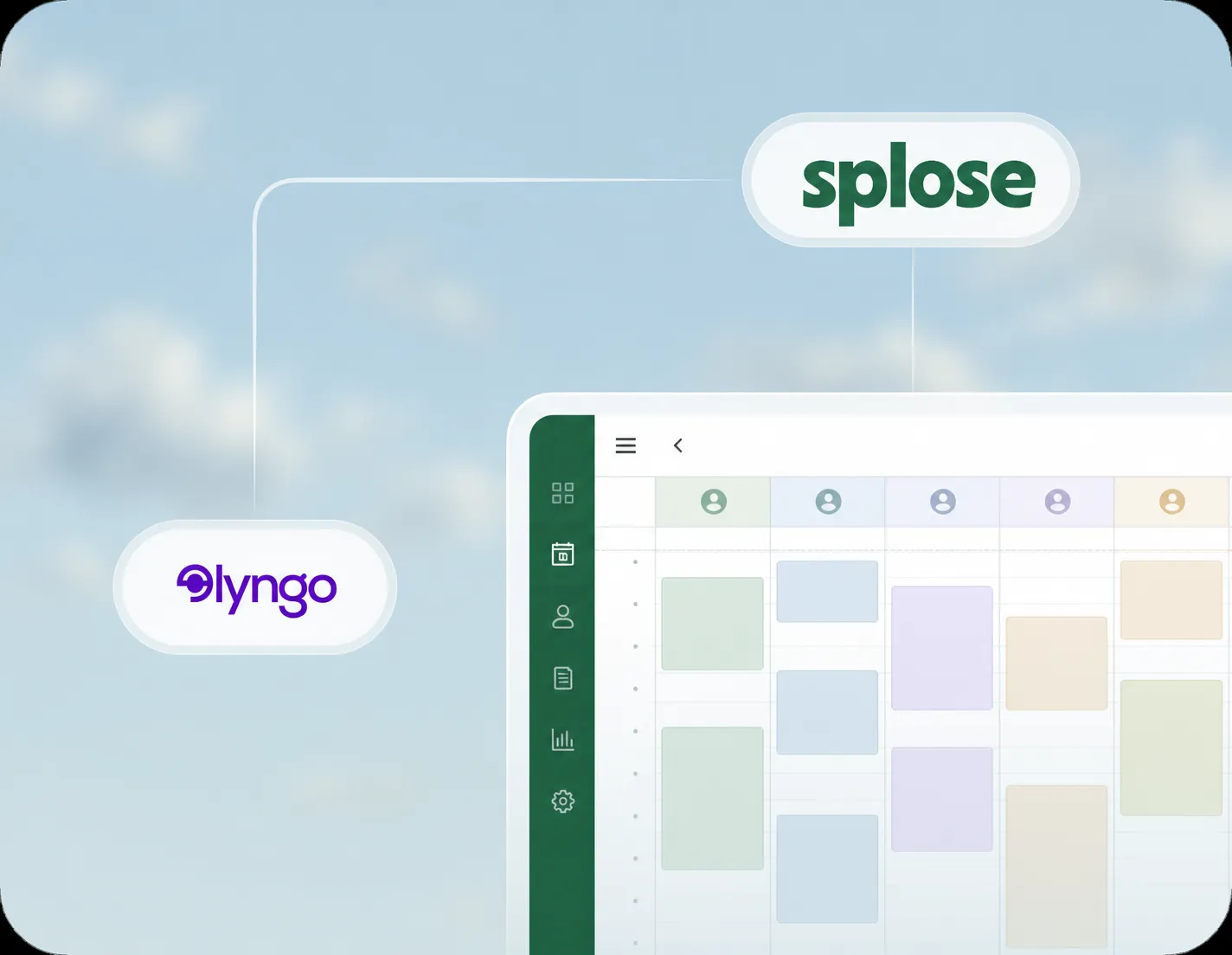 Lyngo AI receptionist connected to a Splose clinic calendar